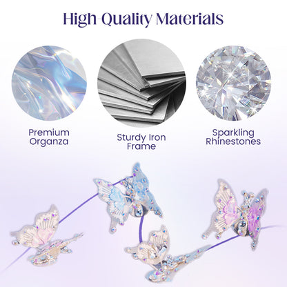 Diamond Butterfly Ornament with Fluttering Wings