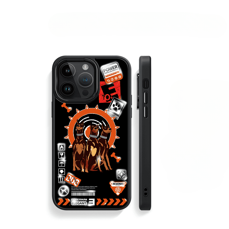 Gilt Glass Doberman Pinscher Patterned Case Cover for iPhone