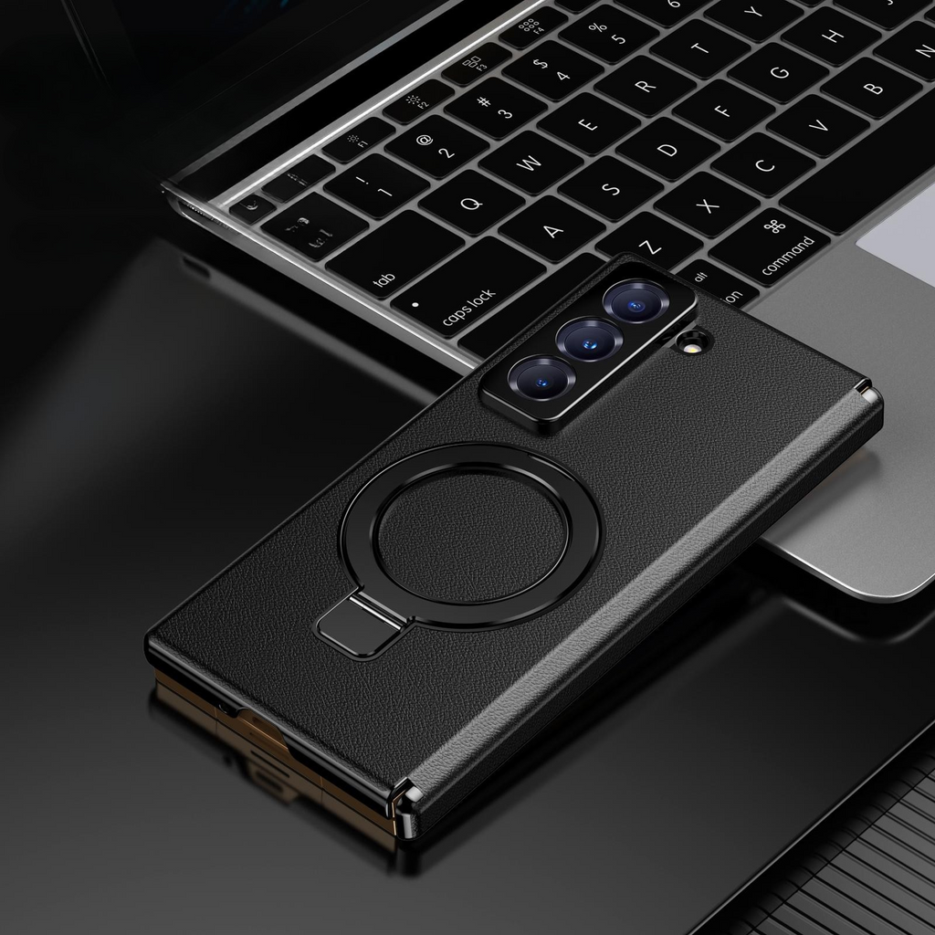 Hinged Full-coverage Protective Leather Case Cover for Samsung Fold Series