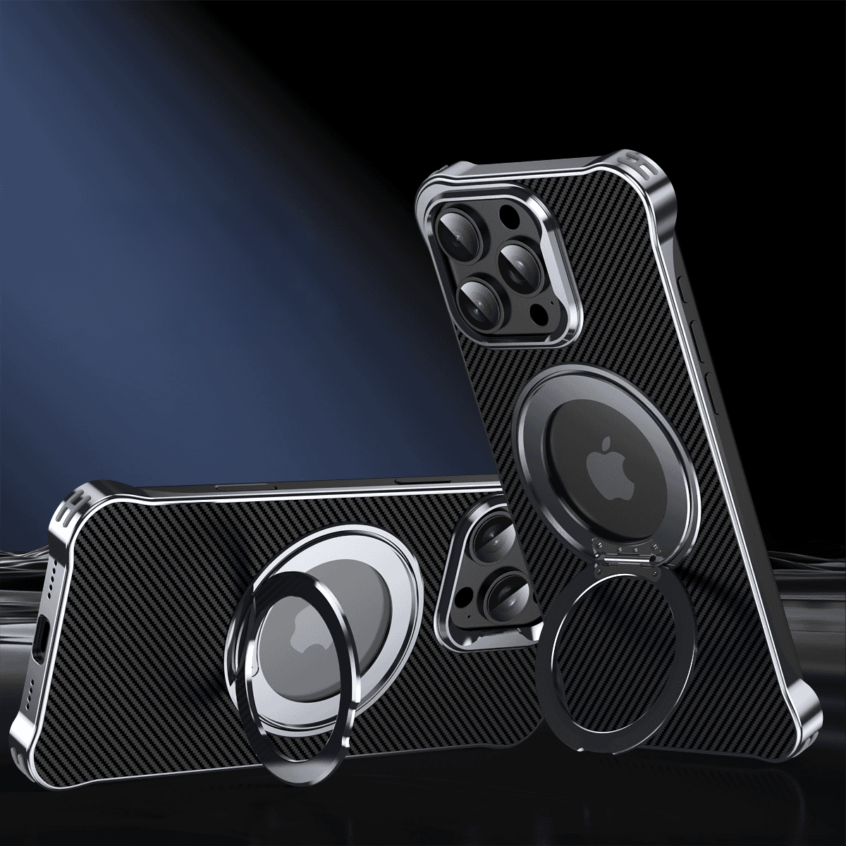 Skeleton Back Rotating Folding Stand Case Cover for iPhone