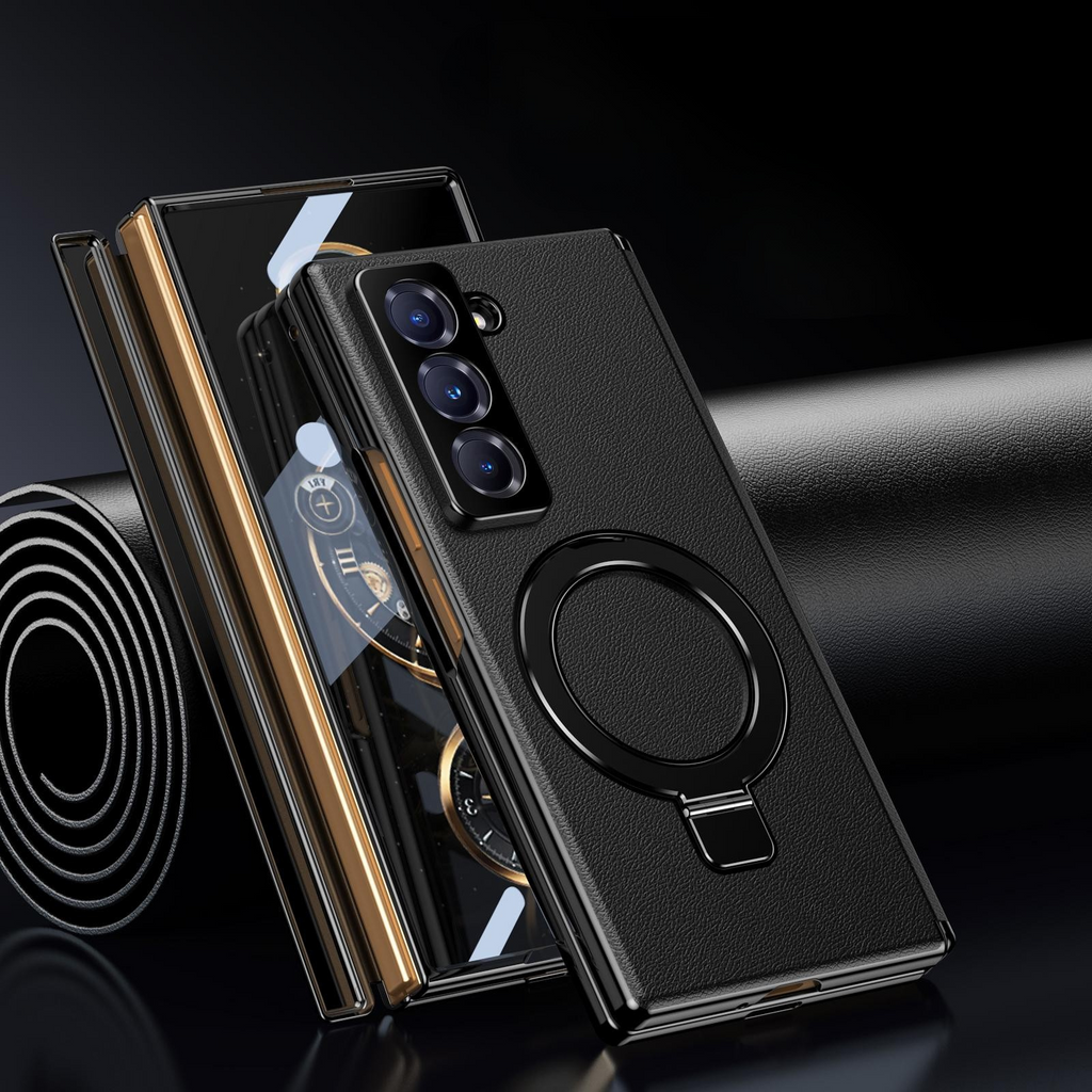 Hinged Full-coverage Protective Leather Case Cover for Samsung Fold Series