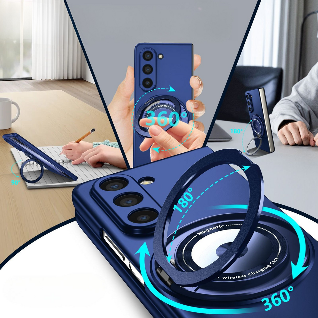 Magnetic Pro Rotary Unzip Case Cover for Samsung Fold Series