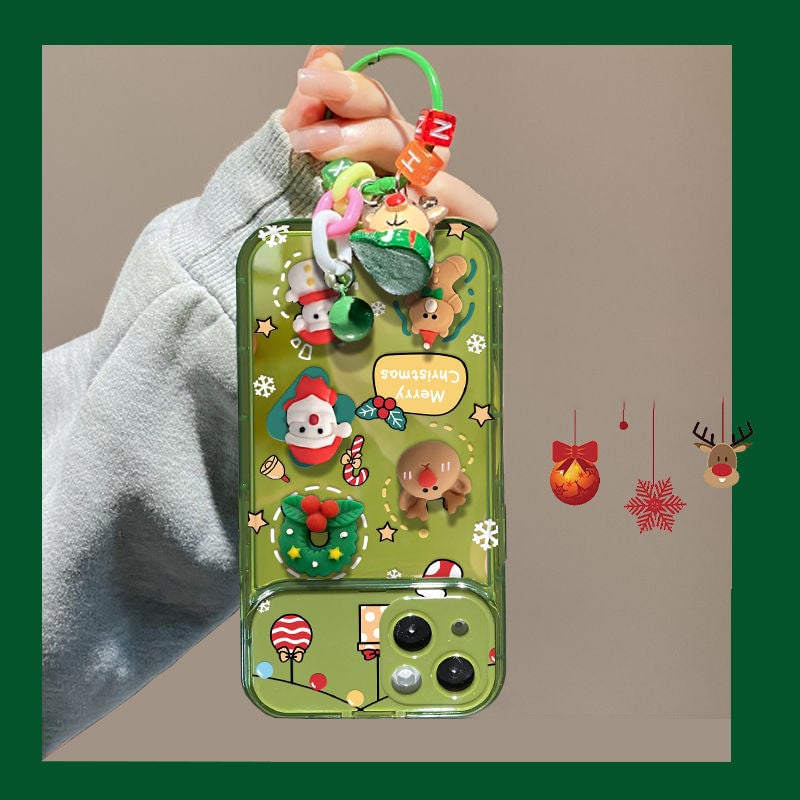 🎄Christmas Hot Sale 61% OFF🔥Christmas Tree Pendant Flip Mirror Case Cover For iPhone🎅