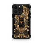 Black Cat & Gold Pattern Phone Case with Strap