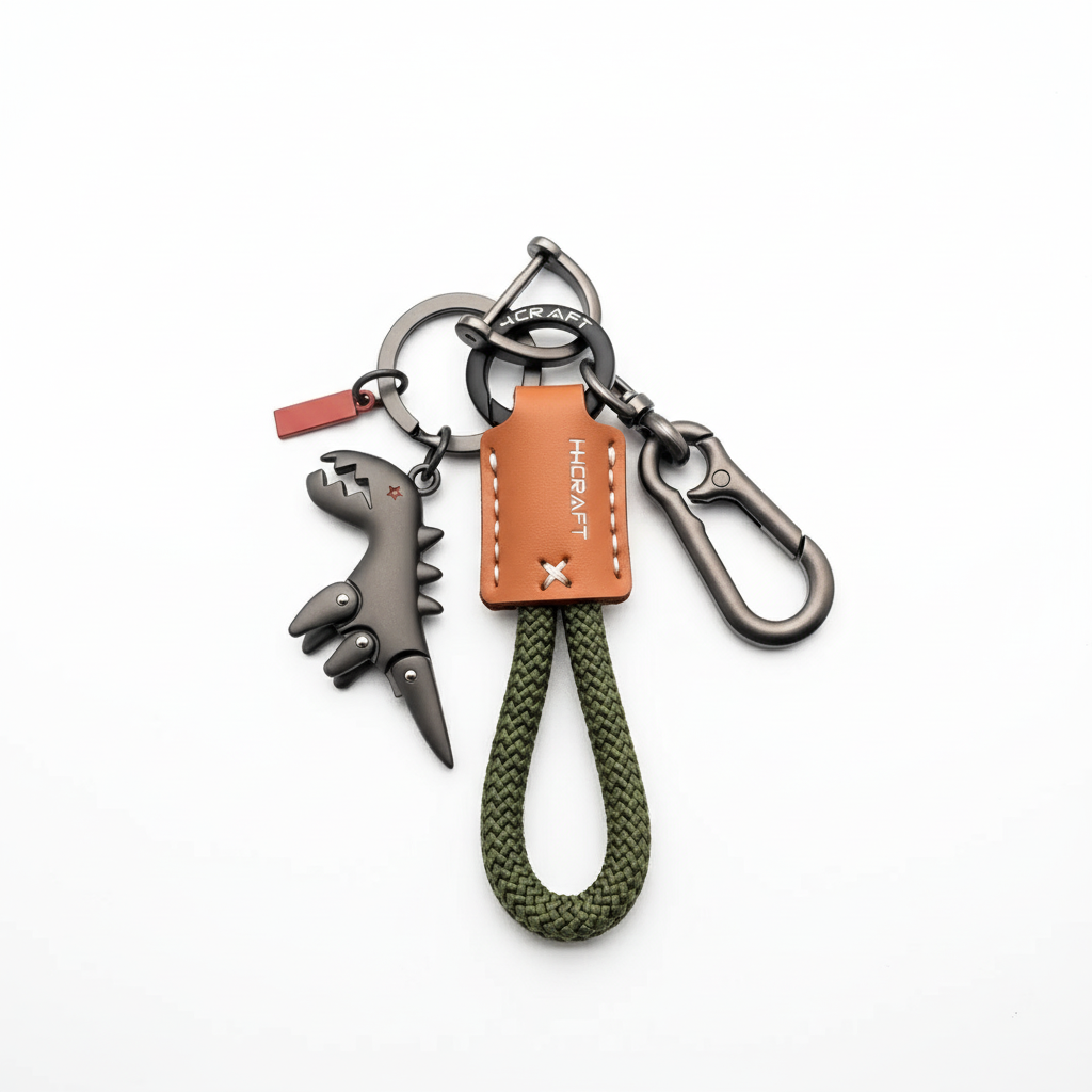 Aluminum Alloy Dinosaur Charm Paired with a Hand-woven Bracelet-🔥Second Item at 40% OFF