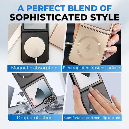 Electroplated Frosted Magnetic Case Cover for Samsung Flip Series - Buy 2: FREE SHIPPING🛫 & 40% OFF 2nd🔥