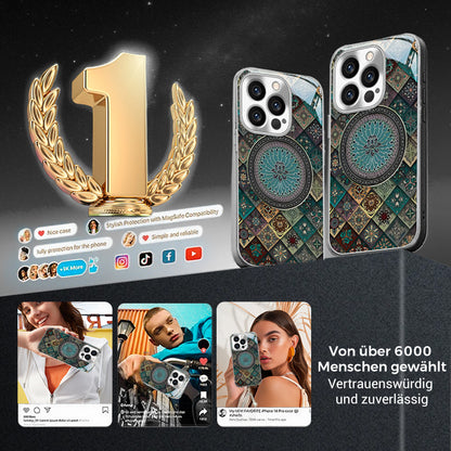 Colorful Blue Lotus Flower Totem Case Kit for iPhone - Get a FREE Exquisite Diamond Bracelet!🔥