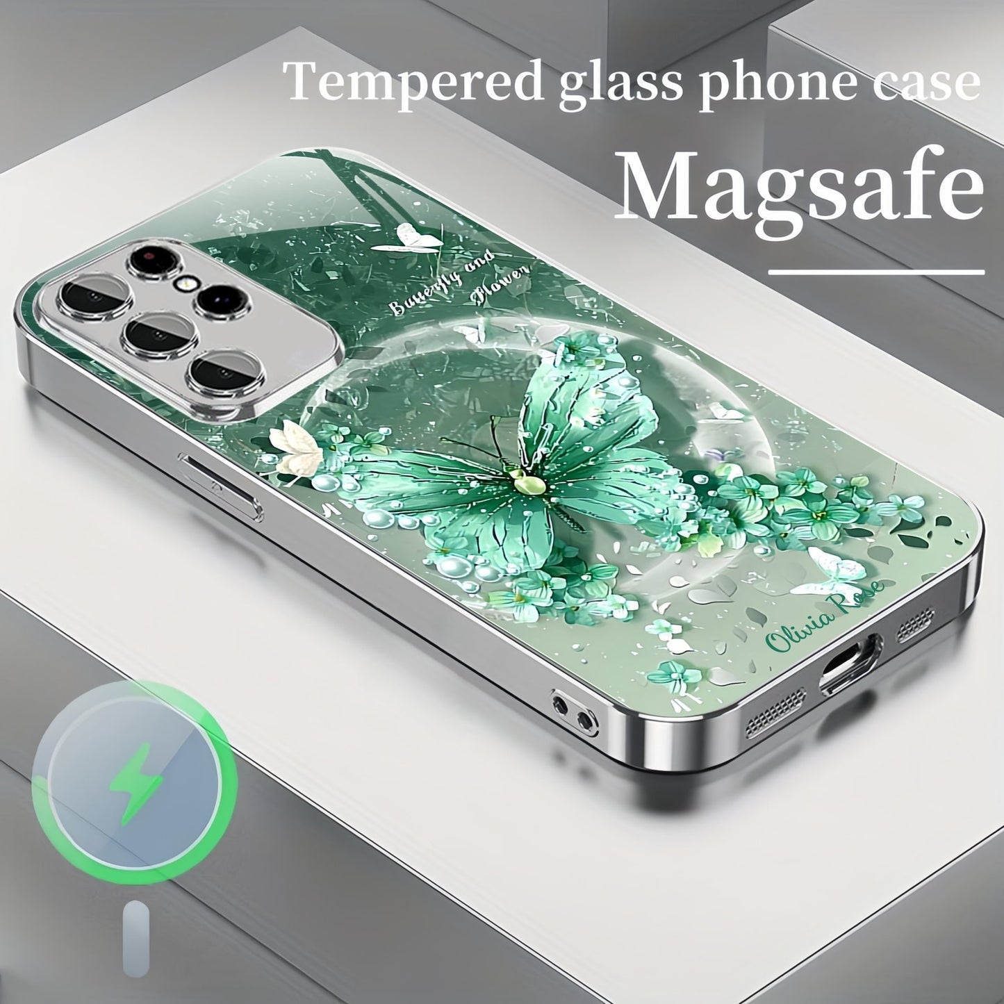 Watercolour Butterfly Tempered Glass Case Cover for Samsung S Series