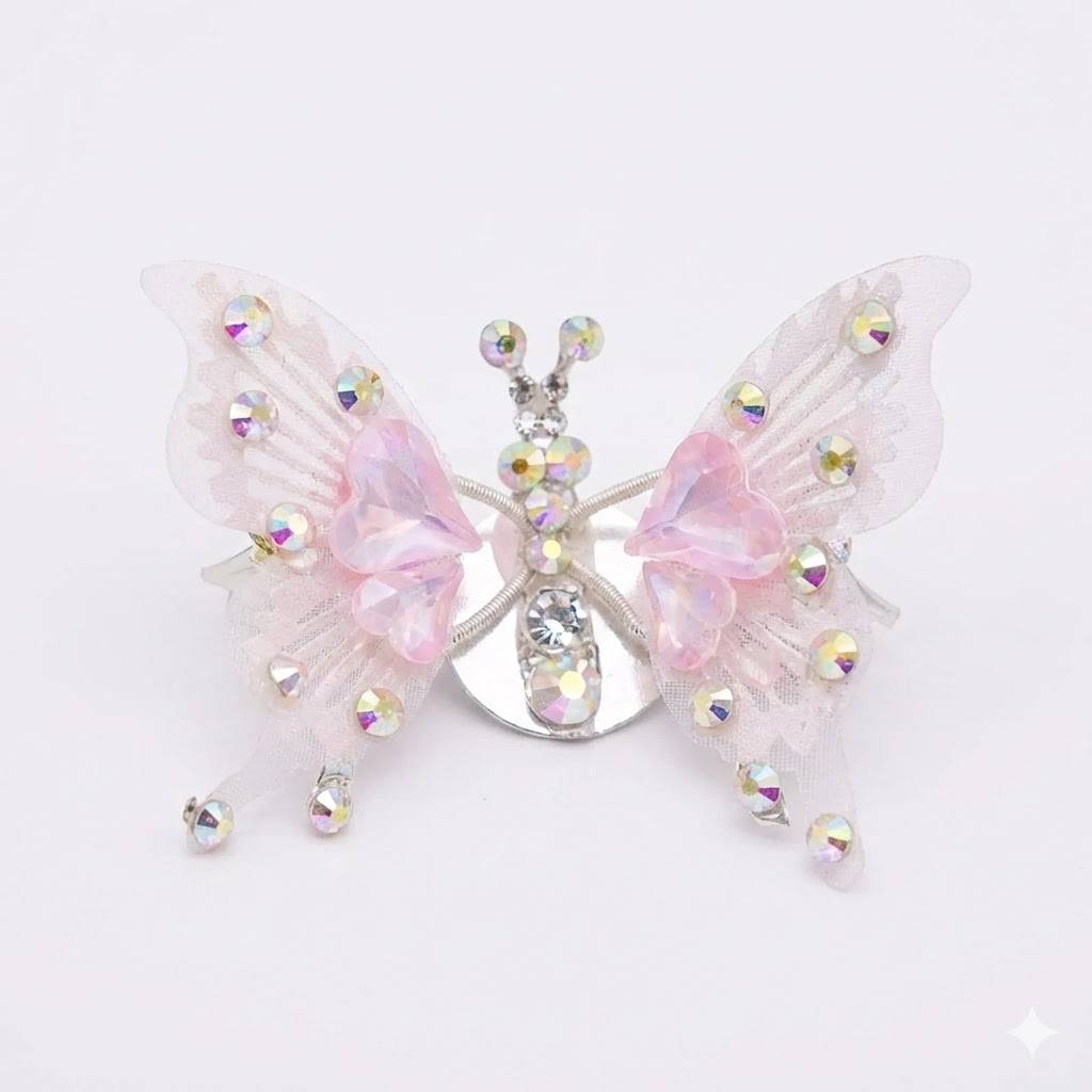 Diamond Butterfly Ornament with Fluttering Wings