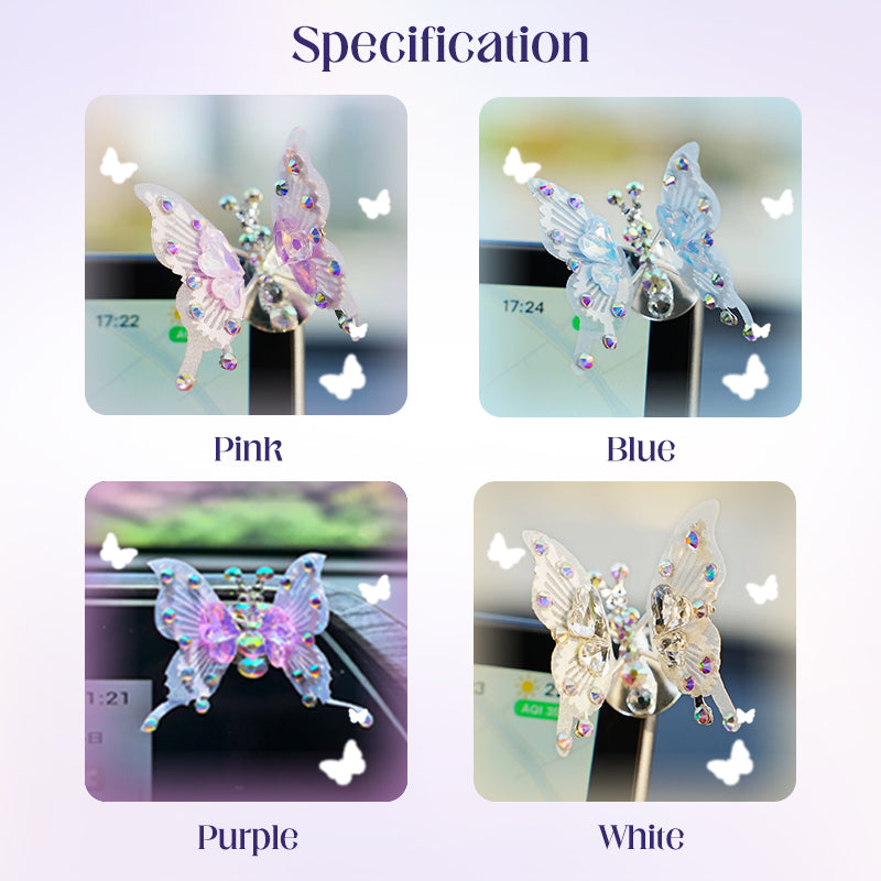 Diamond Butterfly Ornament with Fluttering Wings
