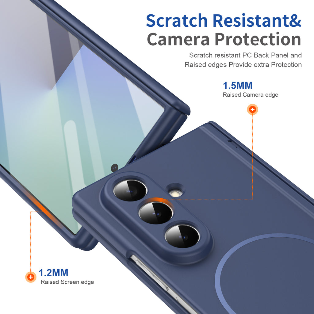 Satin-Finish Magnetic Hinge Screen-Covering Case Cover for Samusng Fold Series