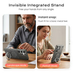 Premium Leather MagSafe Samsung Galaxy Case with 360° Ring Stand