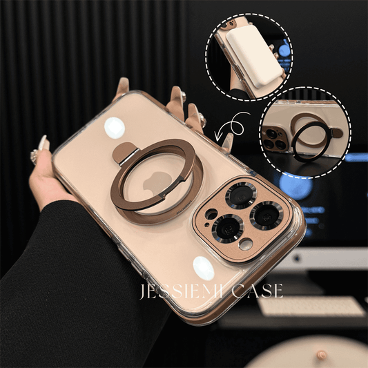 Anti-collision Airbag Bezel Metal Folding Stand Case Cover for iPhone