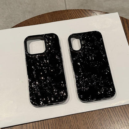 Electroplated Fashion Wrinkle Black Case for iPhone