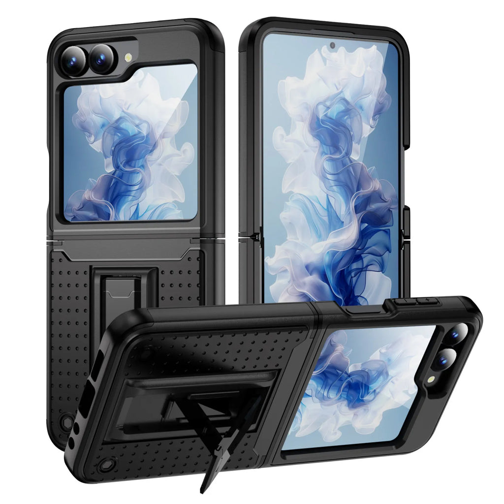 Military-grade Drop Protection with Stand Case Cover for Samsung Flip Series