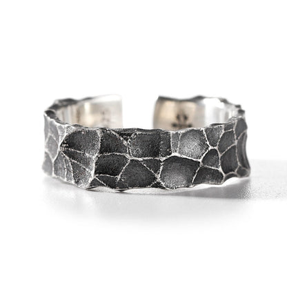 Men’s Hammered 925 Sterling Silver Ring