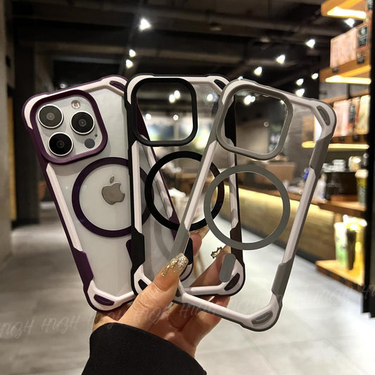 Thickened Protection Magnetic Transparent Case Cover for iPhone