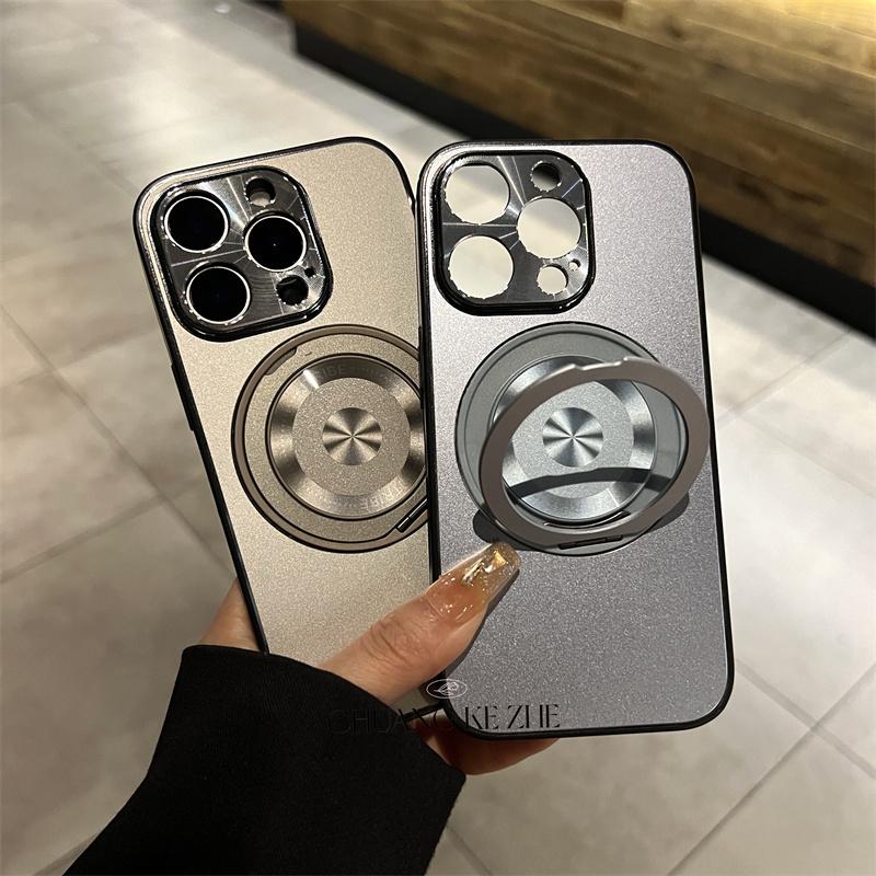 Metal Lens Protection Folding Damping Stand Case Cover for iPhone