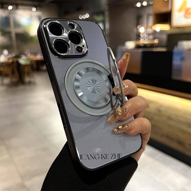 Metal Lens Protection Folding Damping Stand Case Cover for iPhone