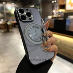 Metal Lens Protection Folding Damping Stand Case Cover for iPhone