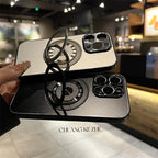 Metal Lens Protection Folding Damping Stand Case Cover for iPhone