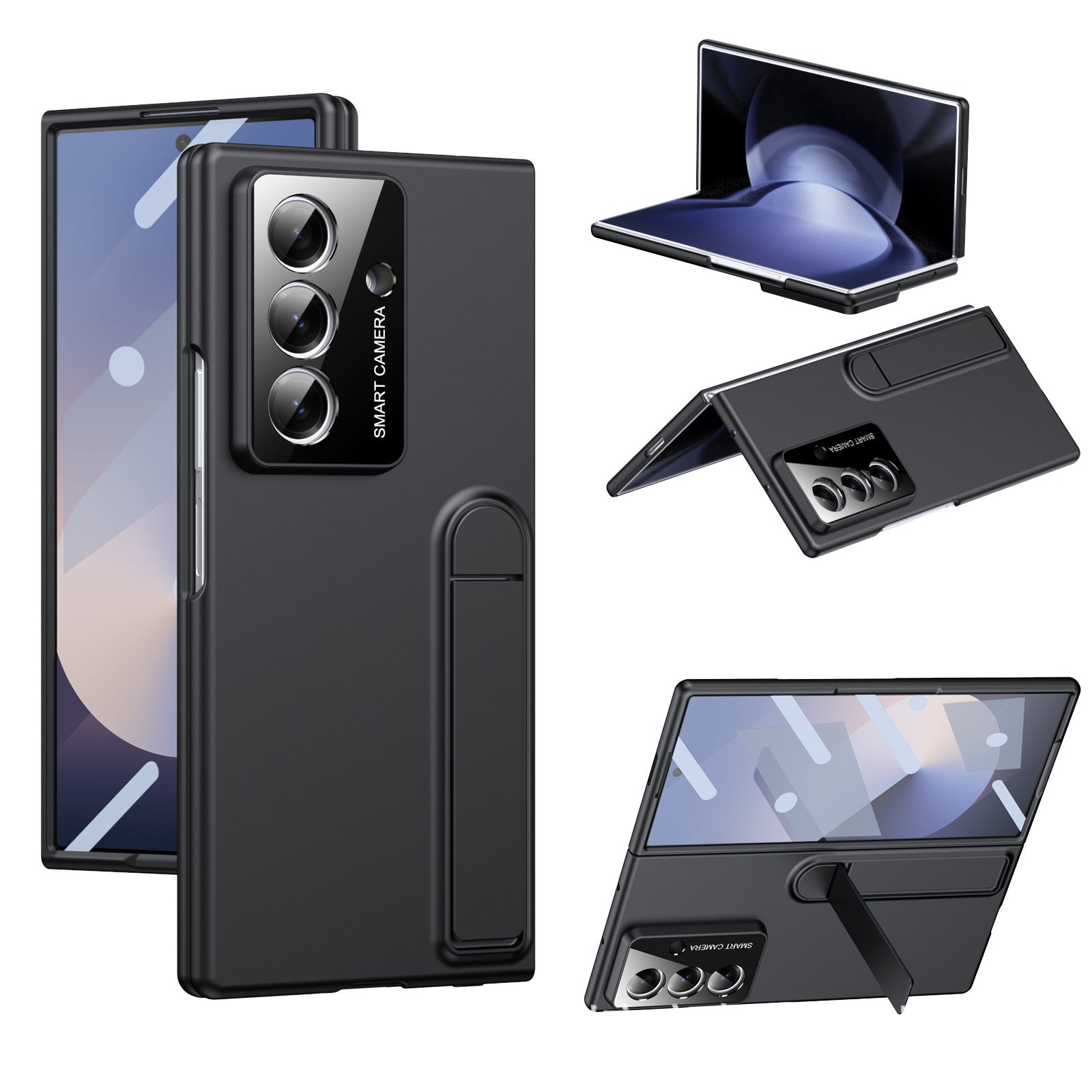 Hidden Folding Stand Frosted Case Cover for Samsung Fold Series