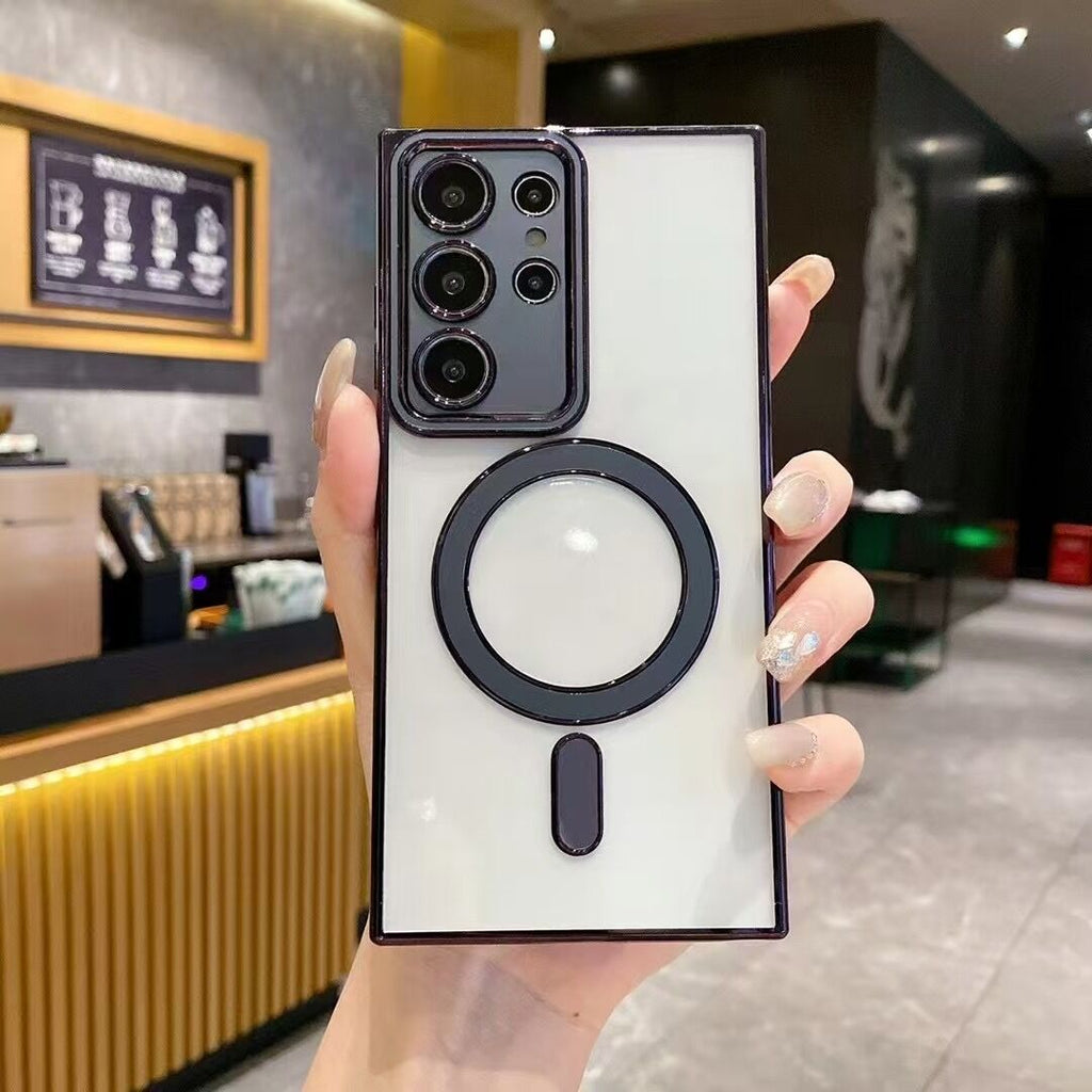 Transparent Electroplated Bezel Case Cover for Samsung S Series