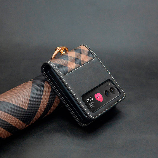 Hand-stitched Leather Case Cover for Samsung Flip Serie
