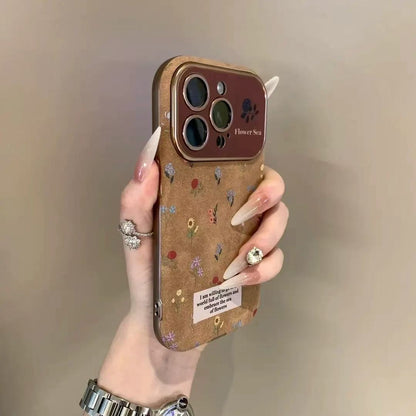 3D Floral Design Brown Leather Case for iPhone - Buy 2: FREE SHIPPING🛫 & 40% OFF 2nd🔥