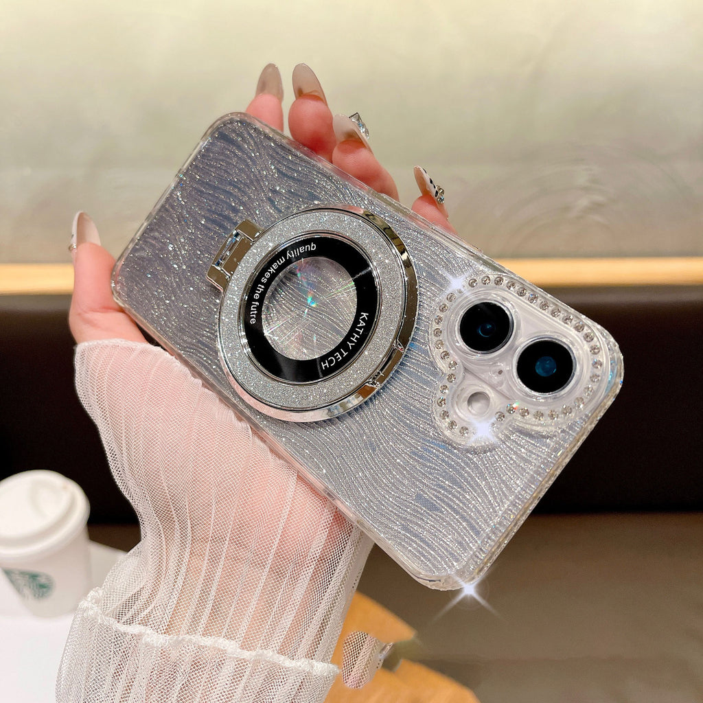 Dazzling Folding Bracket That Sparkles Case Cover for iPhone