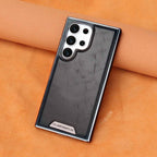 Luxury Leather with Built-in Magnetic Ring Case Cover for Samsung S Series