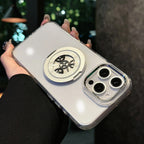 Mechanical Damping Ring Transparent Magnetic Case Cover for iPhone