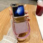 Stunning Glitter Hand Strap Case Cover for Samsung Flip Series