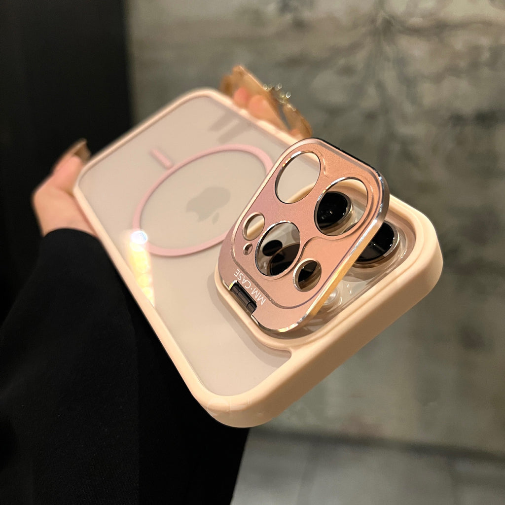 Aluminum Folding Lens Protective Frame Transparent Case Cover for iPhone