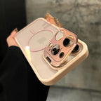 Aluminum Folding Lens Protective Frame Transparent Case Cover for iPhone