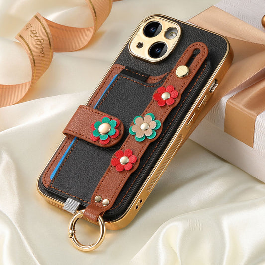 Colorful Leather Flower Case Cover for iPhone