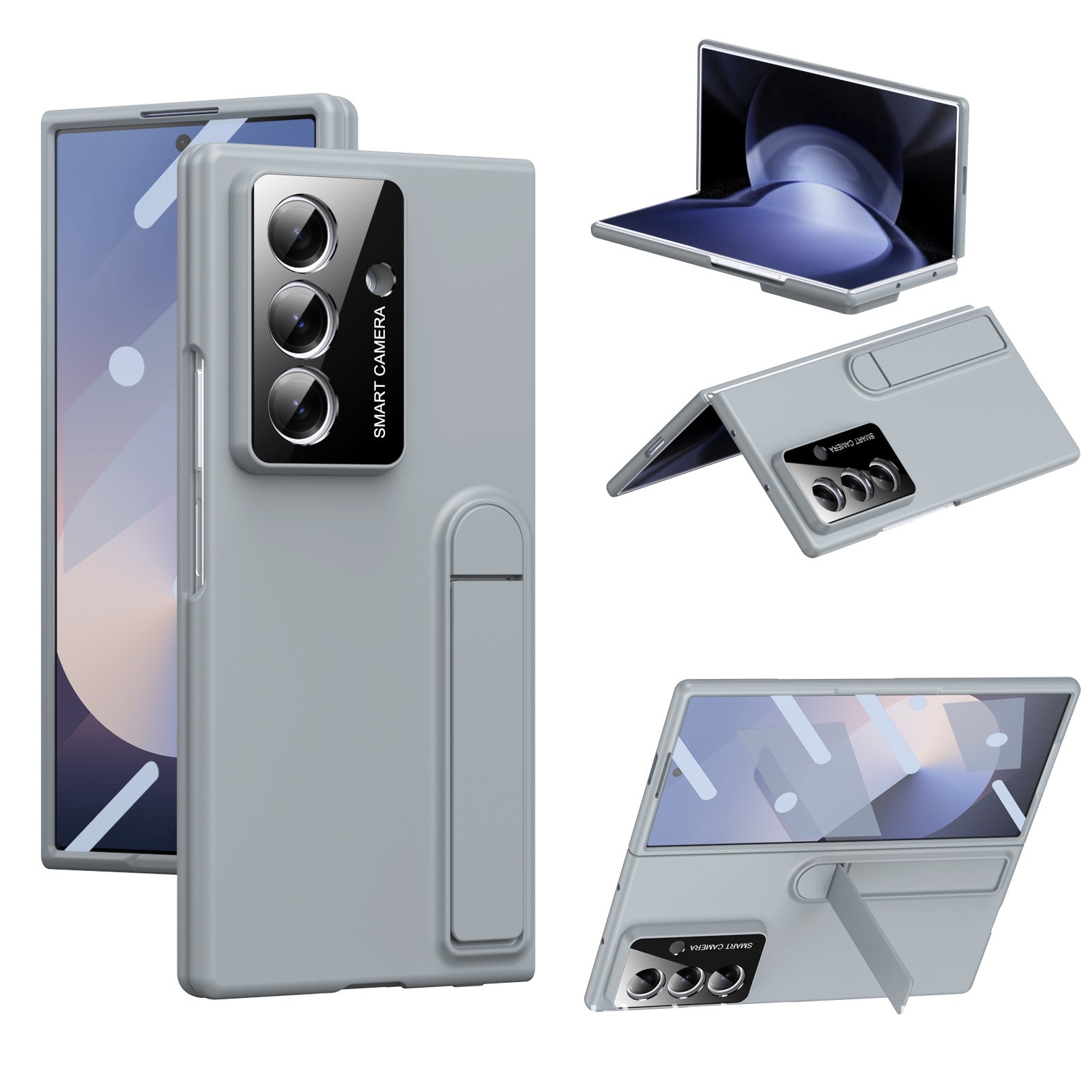 Hidden Folding Stand Frosted Case Cover for Samsung Fold Series