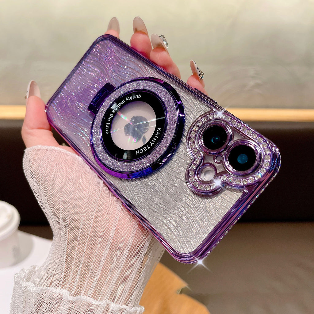 Dazzling Folding Bracket That Sparkles Case Cover for iPhone