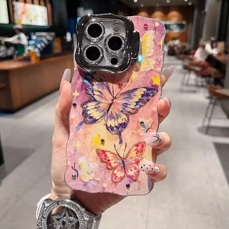 Oil Painting Style Butterfly Case Cover for iPhone