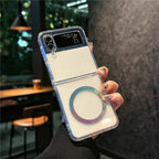 Transparent Glitter Magnetic Case Cover for Samsung Flip Serie
