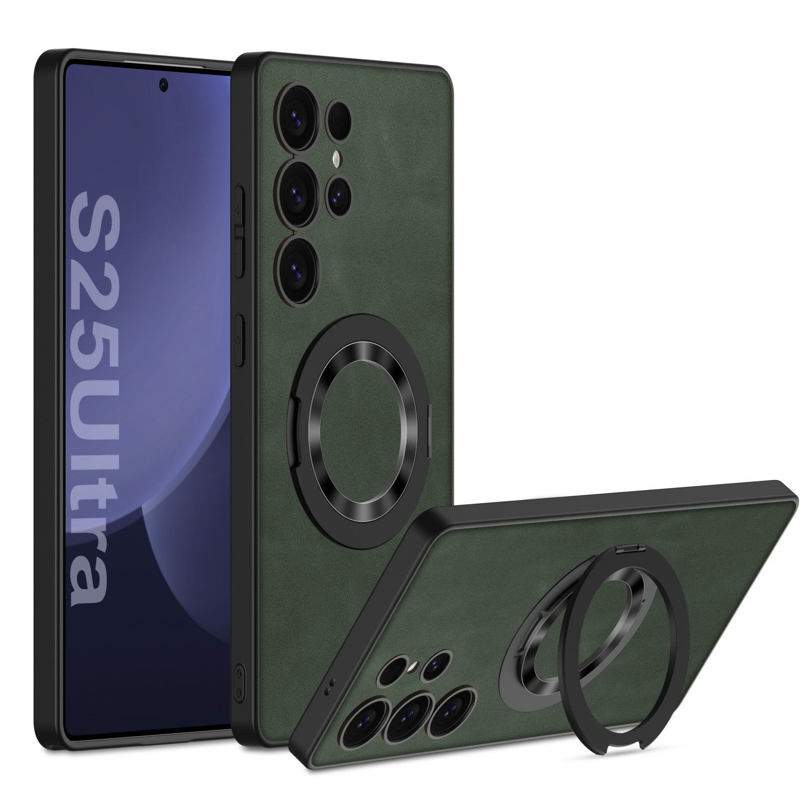 Suede Leather Magnetic Folding Stand Case Cover for Samsung S Series