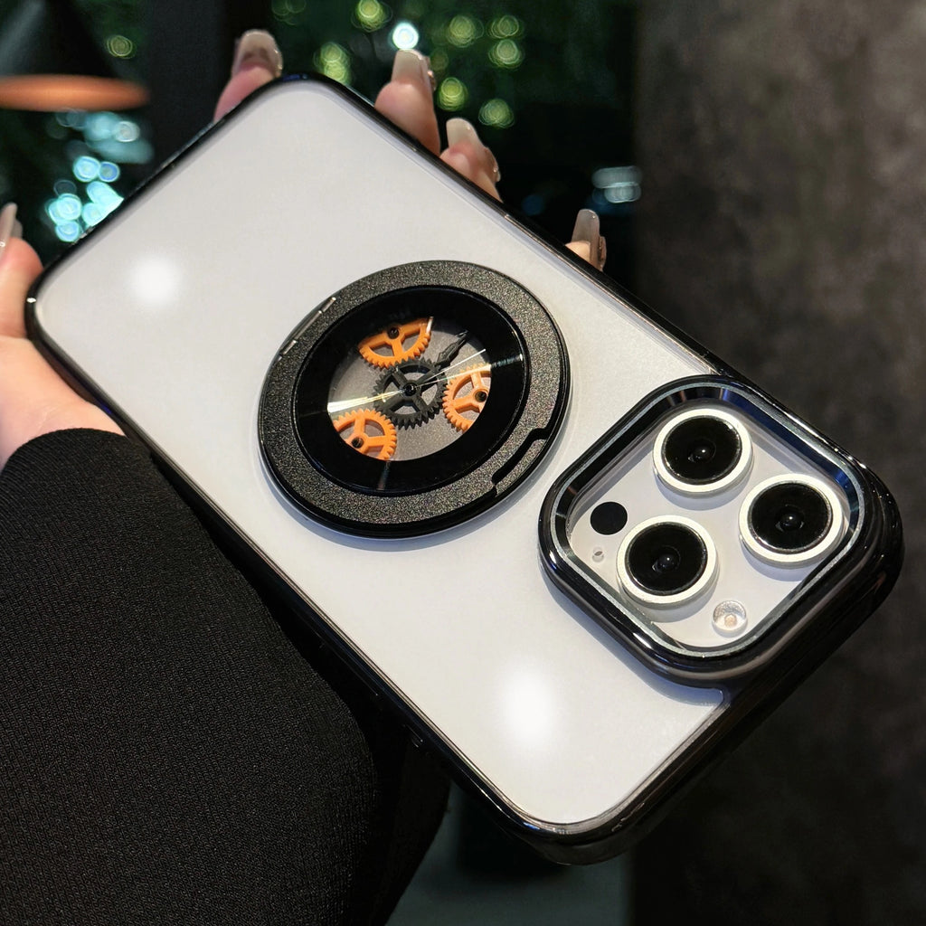 Mechanical Damping Ring Transparent Magnetic Case Cover for iPhone