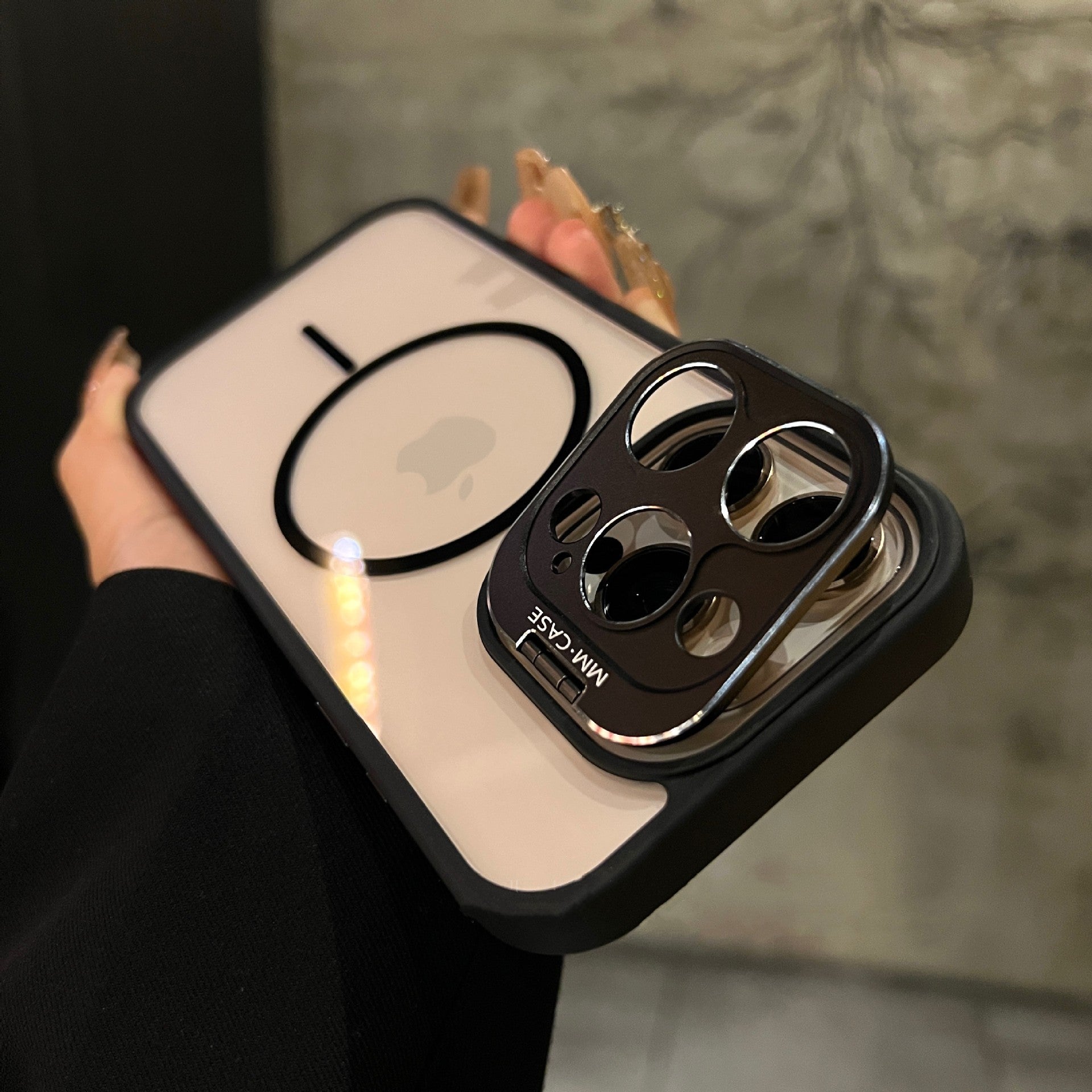 Aluminum Folding Lens Protective Frame Transparent Case Cover for iPhone