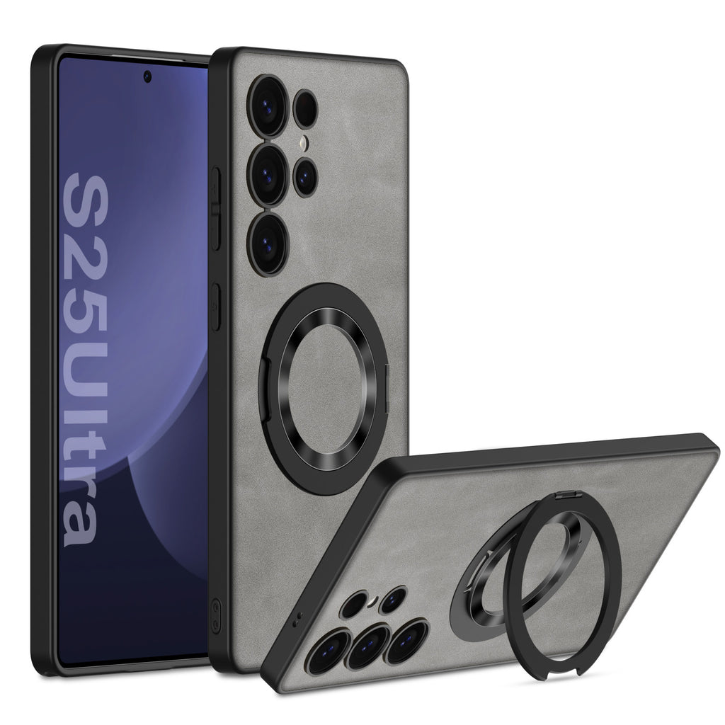 Suede Leather Magnetic Folding Stand Case Cover for Samsung S Series