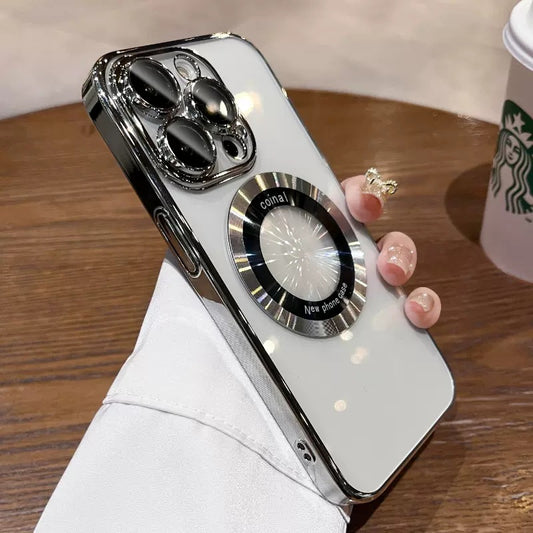 HD Transparent Electroplated Bezel Case Cover for iPhone