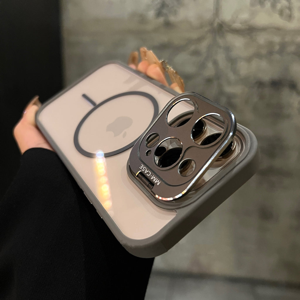 Aluminum Folding Lens Protective Frame Transparent Case Cover for iPhone