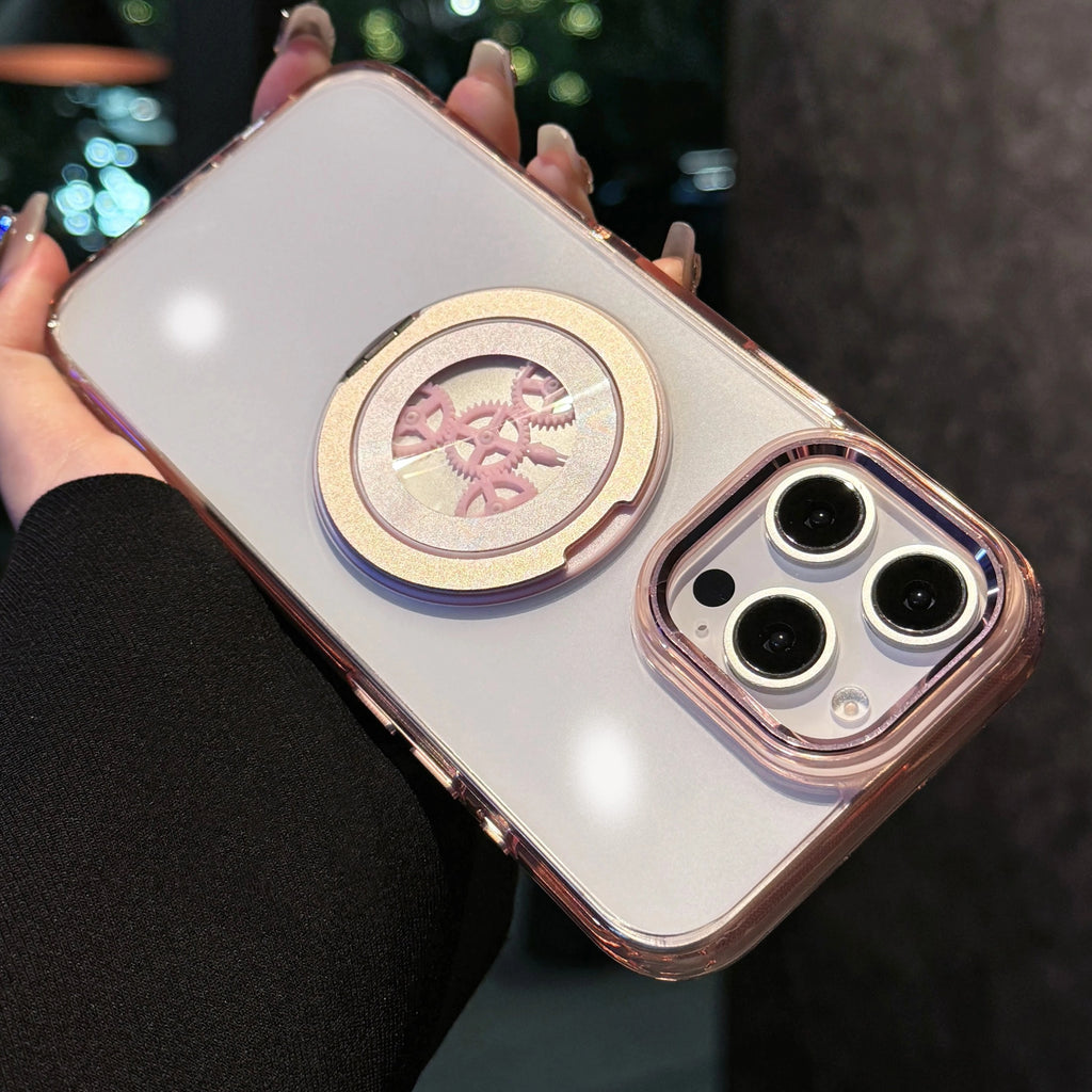 Mechanical Damping Ring Transparent Magnetic Case Cover for iPhone