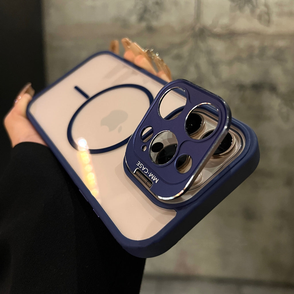 Aluminum Folding Lens Protective Frame Transparent Case Cover for iPhone