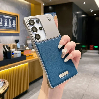 Metal Leather 2-in-1 Case Cover for Samsung S Series