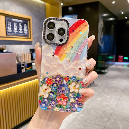 Rainbow Waterfall Flower Sea Case Cover for iPhone